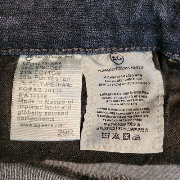 AG Adriano Goldschmeid Jeans 29 R Farrah High Rise Skinny Medium Dark Wash - Picture 5 of 10